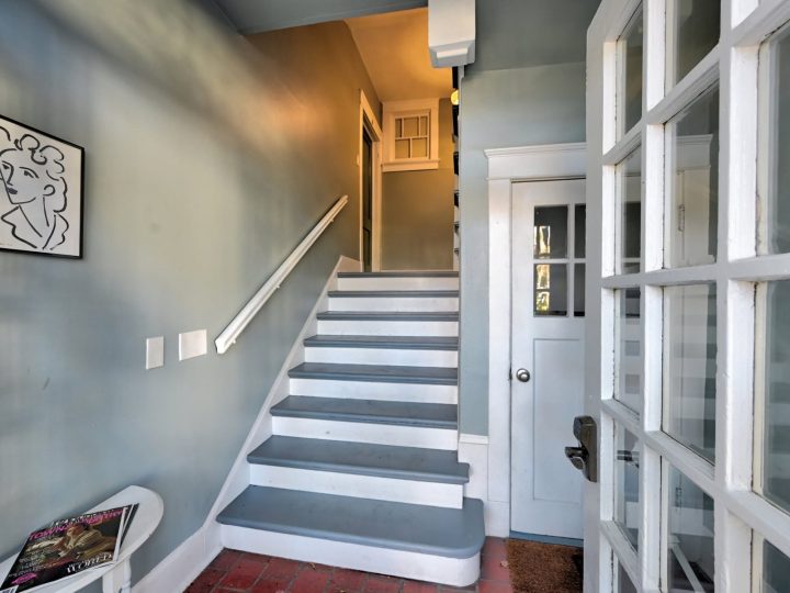 Entry stair hall with French doors